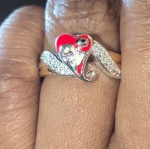 Vintage Jack Sally Nightmare Christmas. 925 Sterling silver Two Tone Ring